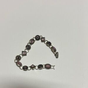Elegant Pink and Silver Bracelet